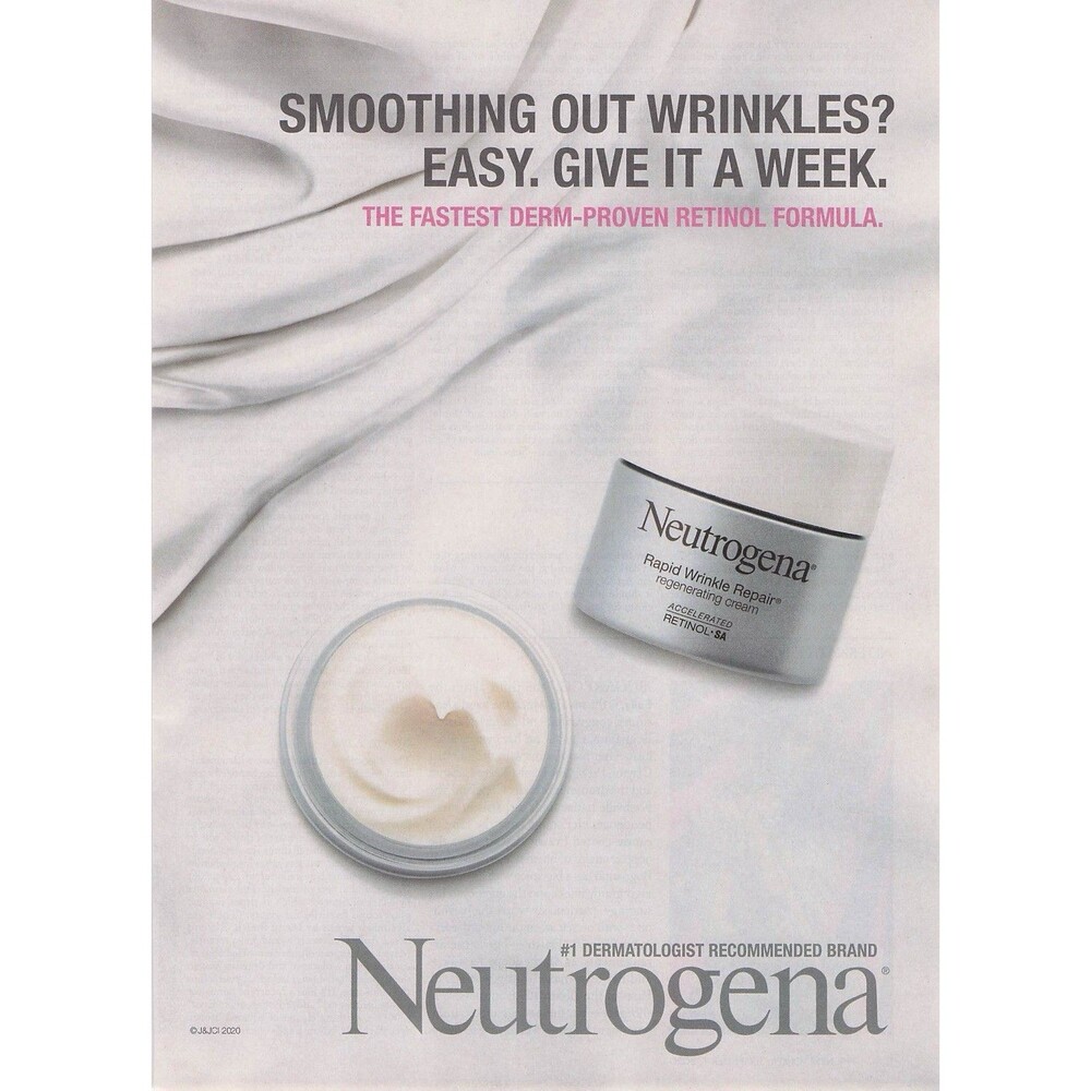 Neutrogena Rapid Wrinkle Repair regenerating cream Print Ad Pinup Poster 2020